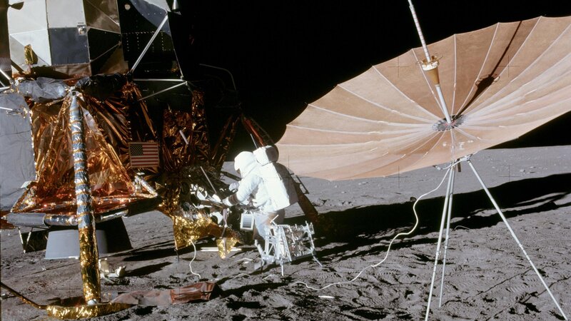 Apollo astronaut on moon