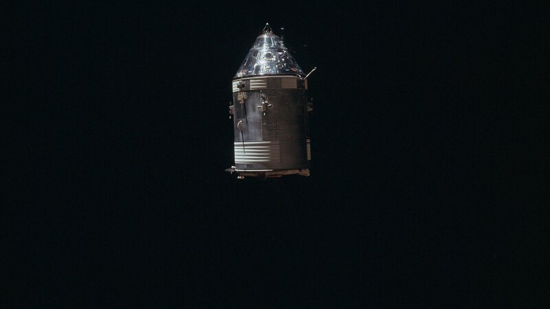 Apollo command module in space