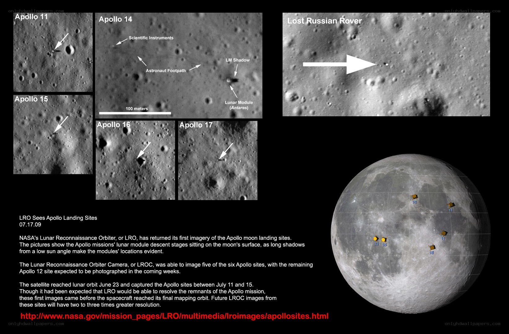 Apollo landing sites imagery