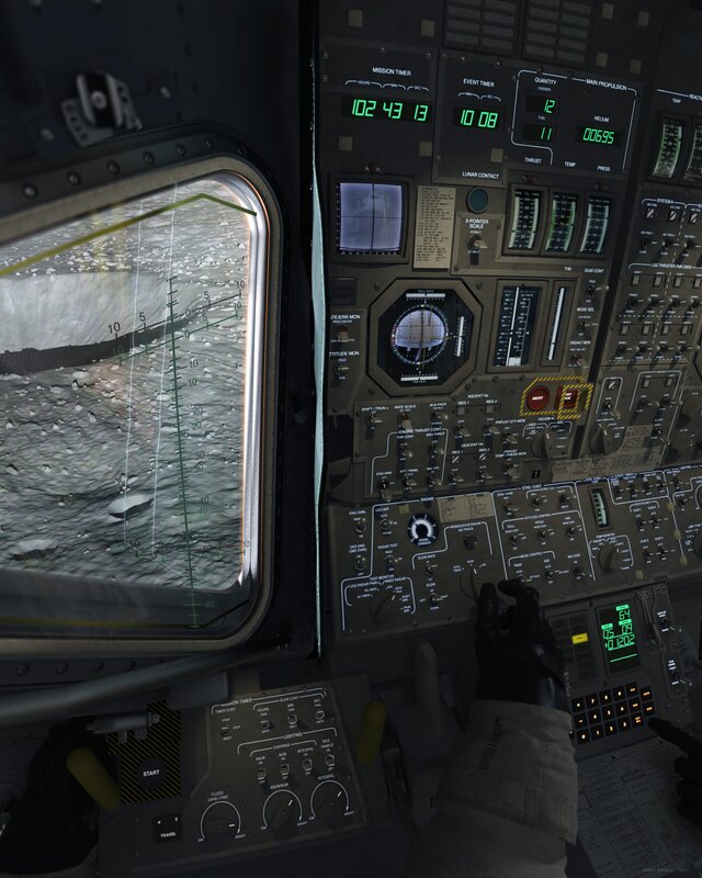 Apollo lunar module cockpit view