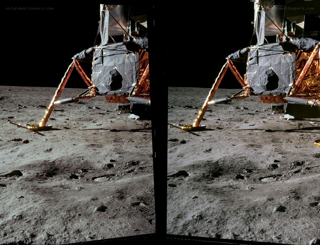 Apollo lunar module on moon