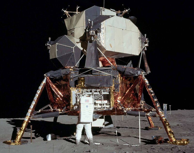 Apollo lunar module on moon