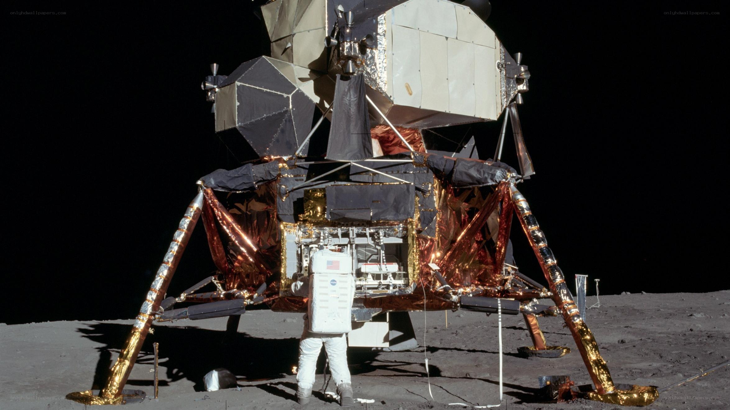 Apollo lunar module on moon