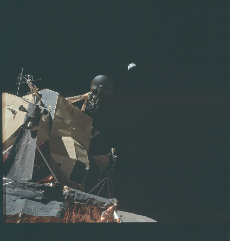 Apollo lunar module on the Moon