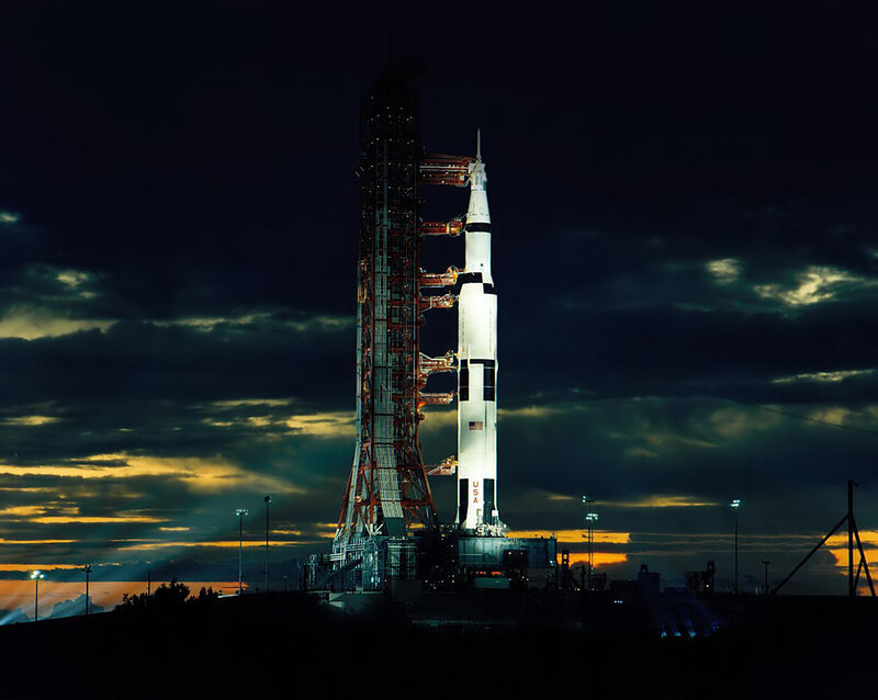 Apollo rocket on launch pad