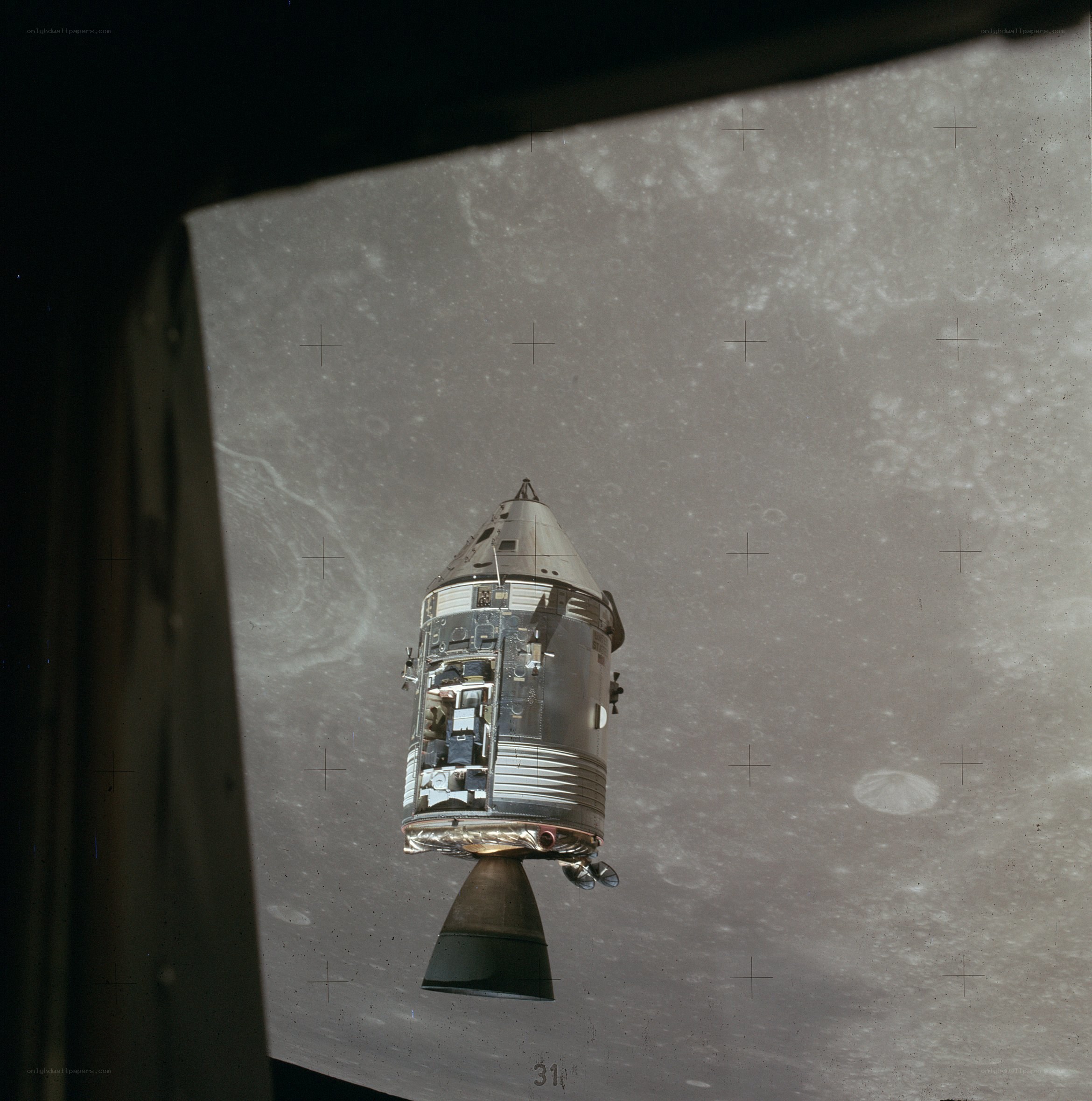 Apollo spacecraft in lunar orbit