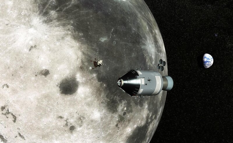 Apollo spacecraft near Moon