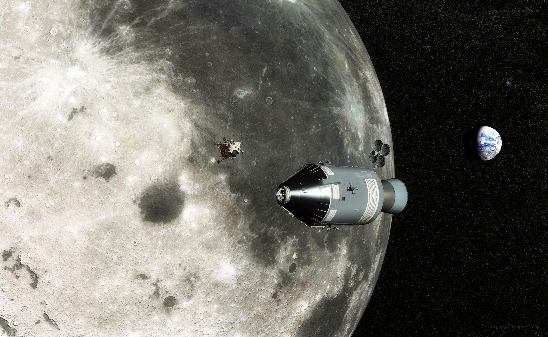 Apollo spacecraft near Moon