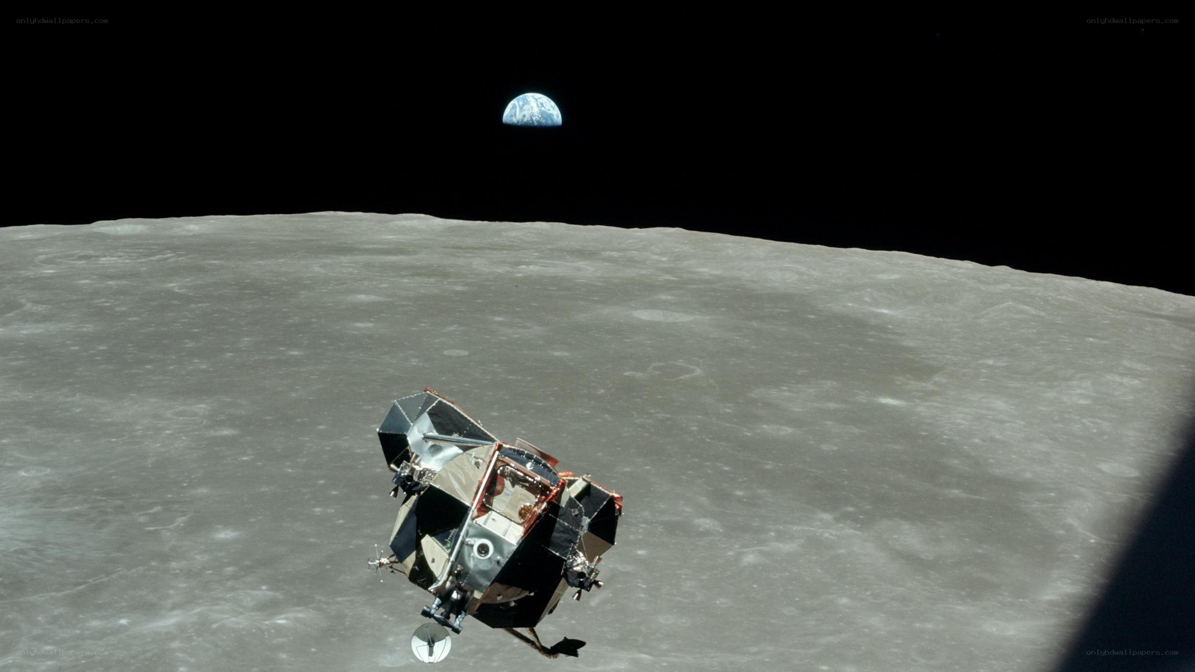 Apollo spacecraft near the Moon