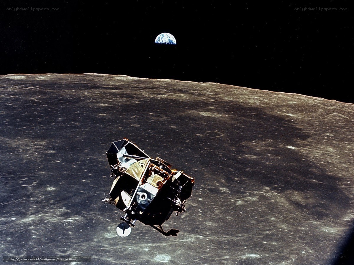 Apollo spacecraft over the Moon
