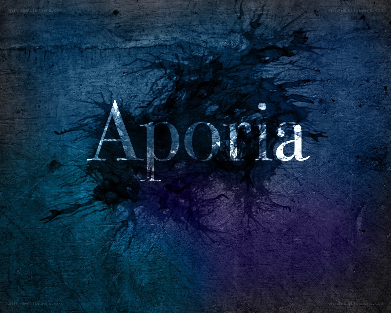 Aporia text on dark background