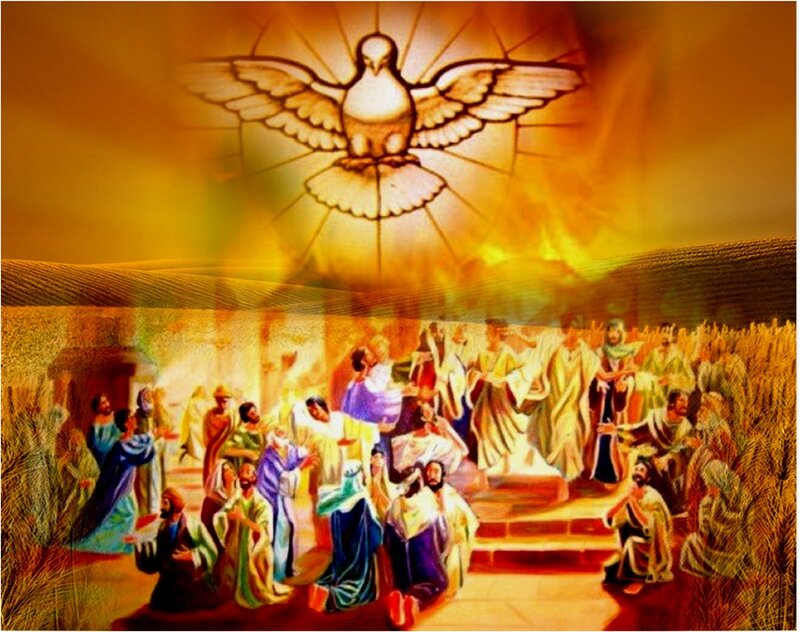 Apostles Receiving Holy Spirit — Gold