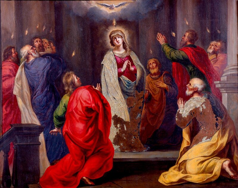 Apostles Receiving Holy Spirit — Red