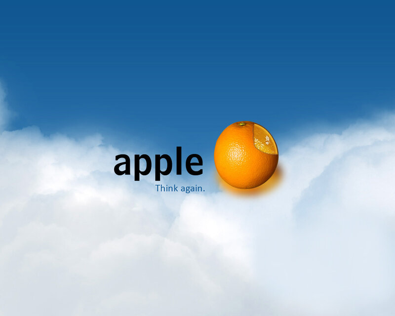 Apple ad with orange