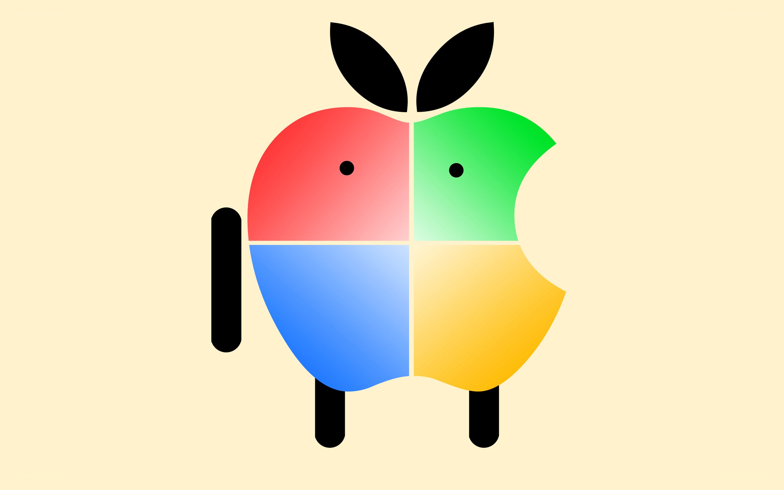 Apple and Android logo fusion