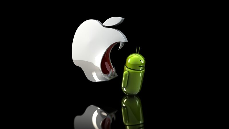 Apple and Android Logos — Black