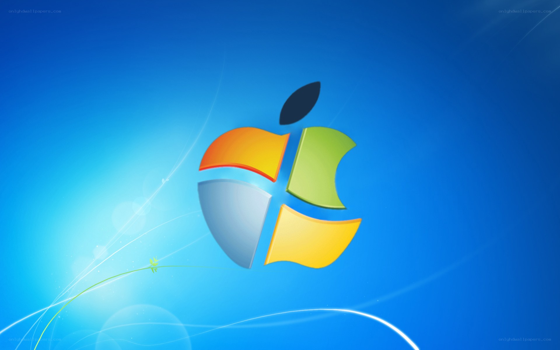 Apple and Windows logo fusion