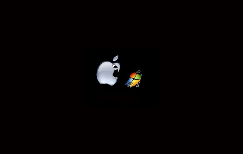 Apple and Windows Logos — Black