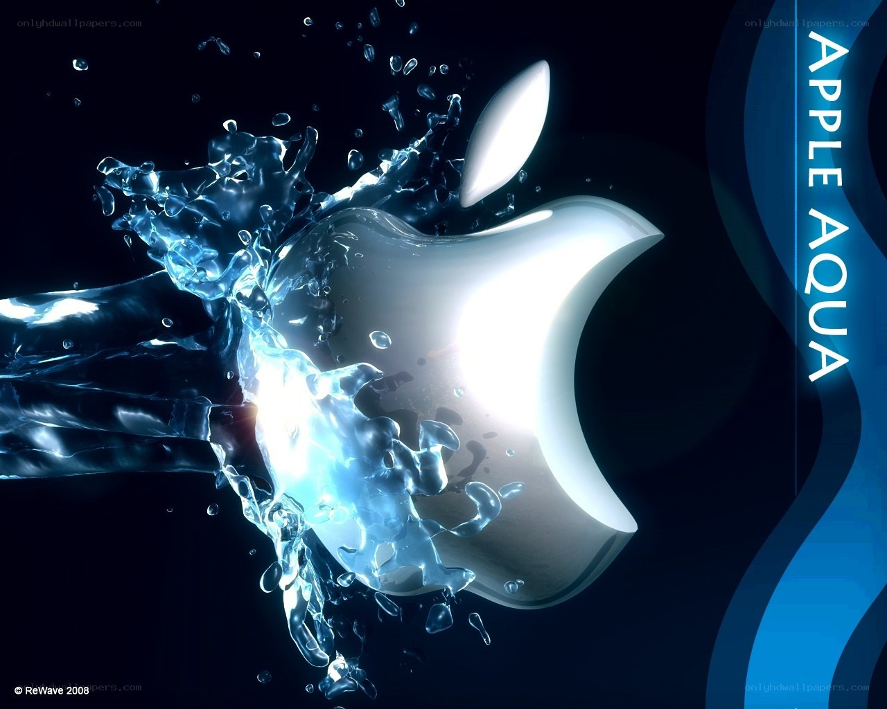 Apple Aqua logo with water splash