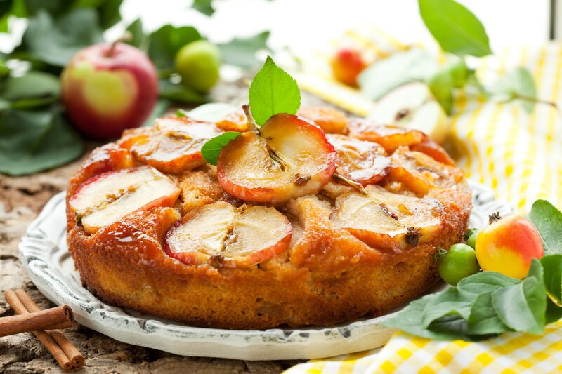 Apple Cake on Plate — Brown
