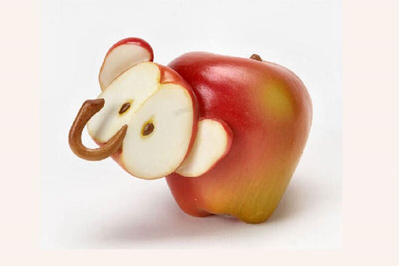 Apple Carved into Elephant