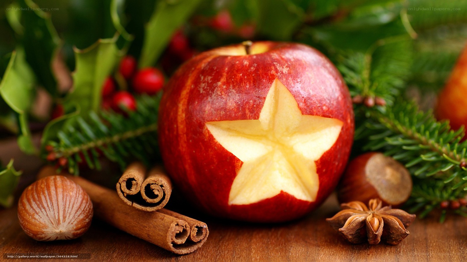 apple carved with star