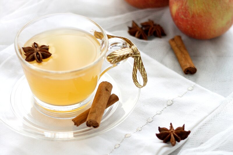 Apple Cider in Glass Cup