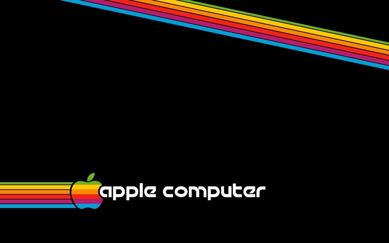 Apple Computer Logo — Black, Retro