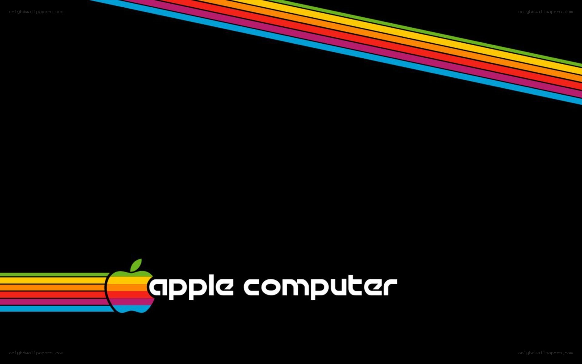 Apple Computer logo with rainbow stripes