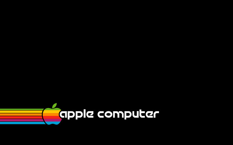 Apple Computer logo with rainbow stripes