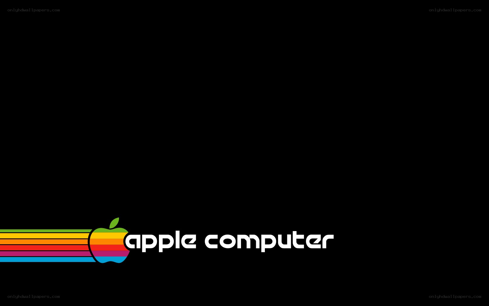 Apple Computer logo with rainbow stripes