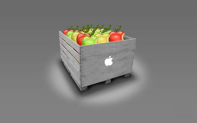 Apple crate with fruit