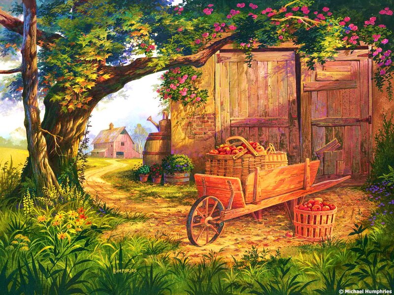 Apple Harvest Scene
