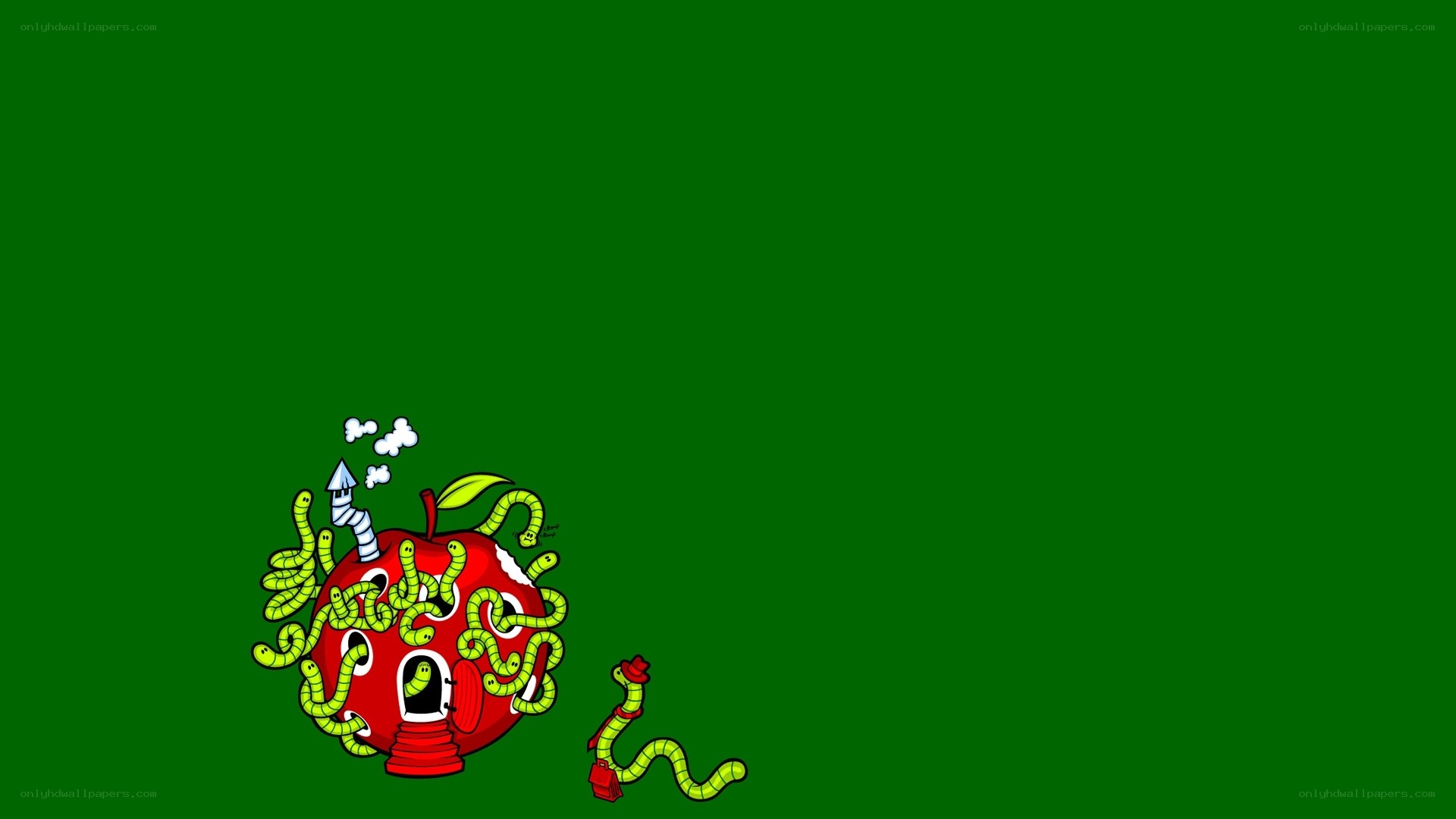apple house with worms