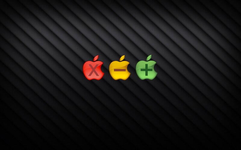 Apple icons with math symbols
