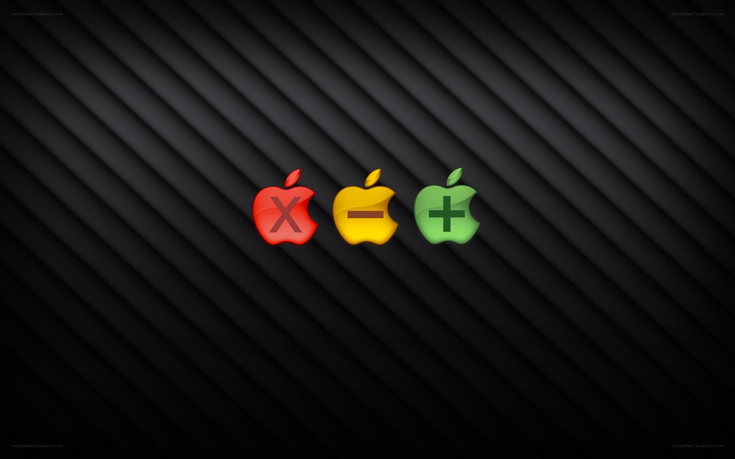 Apple icons with math symbols