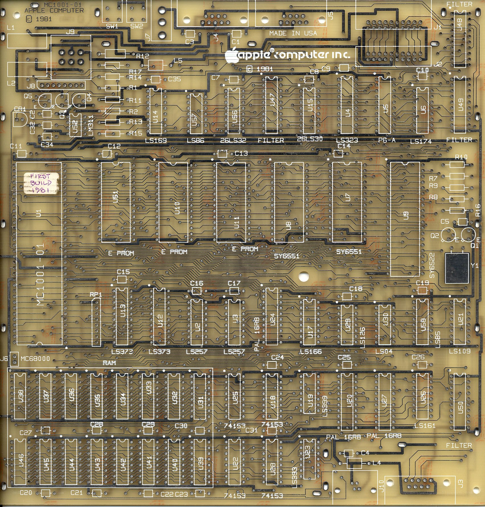 Apple II circuit board