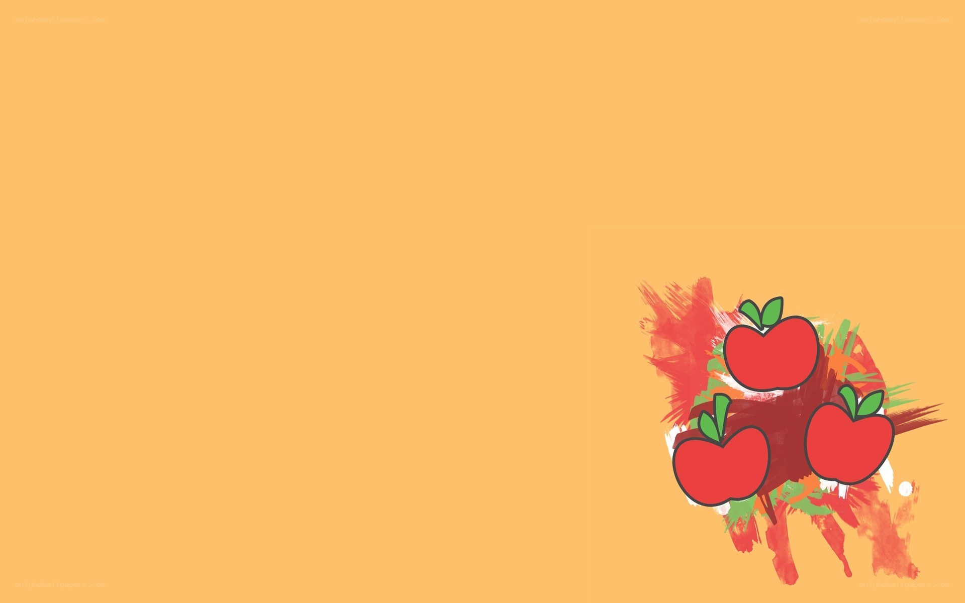 apple illustration on orange