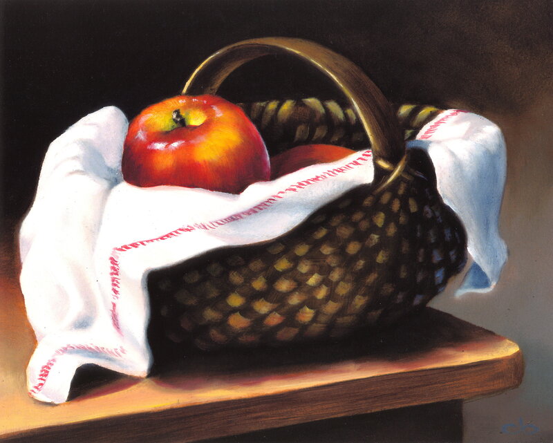 Apple in Woven Basket