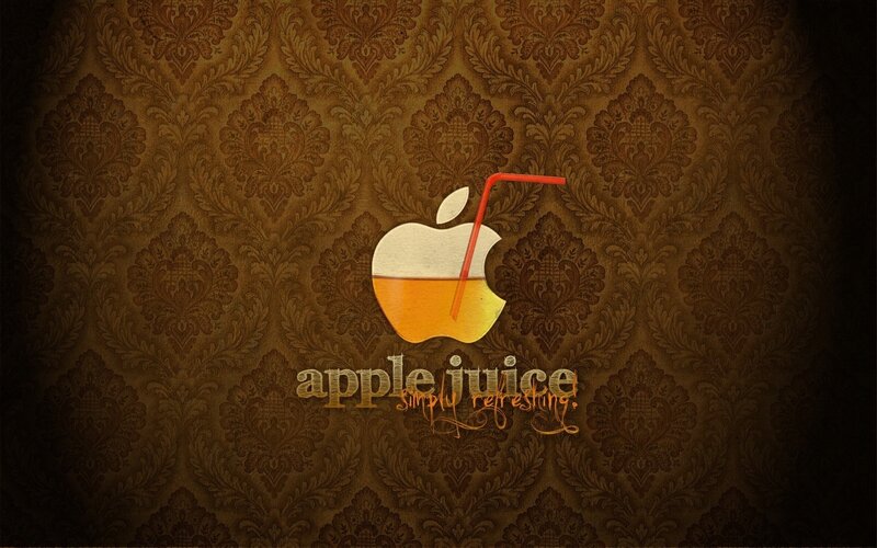 Apple Juice Logo — Brown