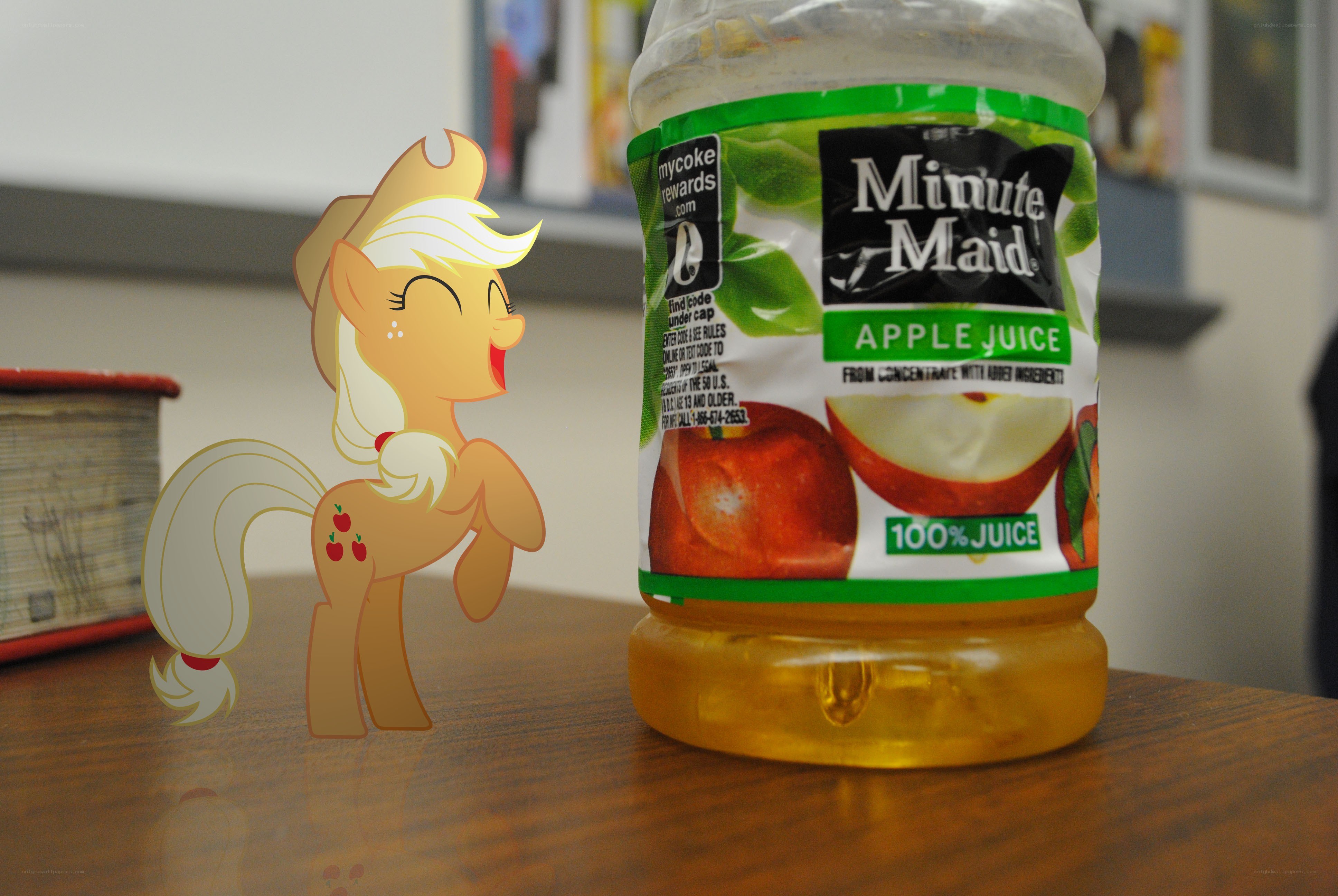 Apple juice with cartoon pony