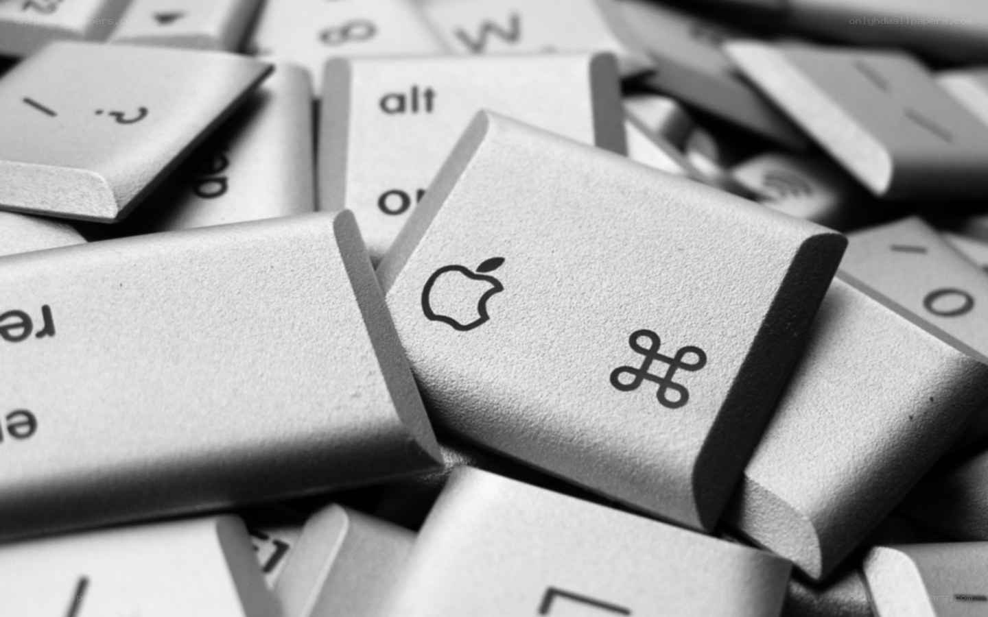 Apple keyboard keys in pile