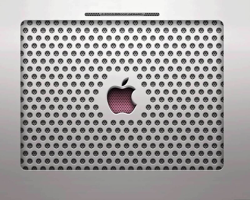 Apple Laptop Back Panel — Silver, Minimalist, Digital Art