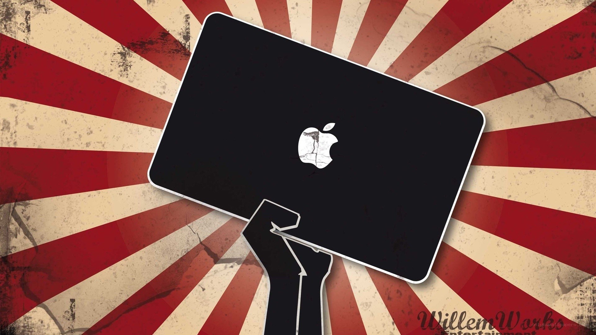 Apple laptop with cracked logo