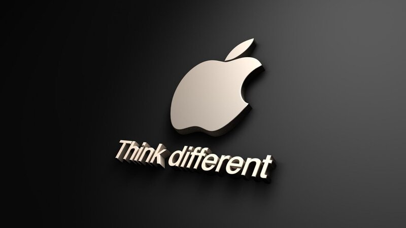 Apple Logo and Slogan — 3d Render