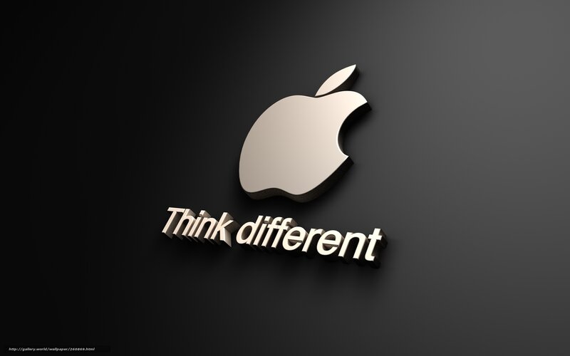 Apple Logo and Slogan — Black, Minimalist, 3d Render, Text