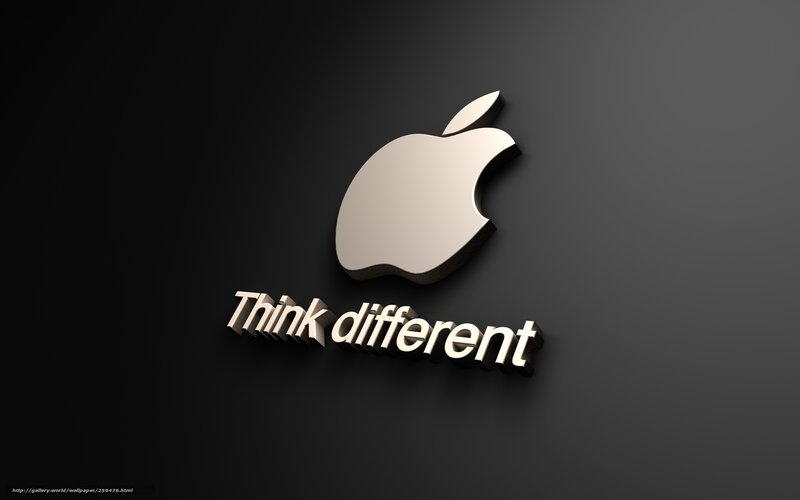 Apple Logo and Slogan — Black, Minimalist, 3d Render