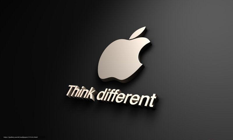 Apple Logo and Slogan — Black