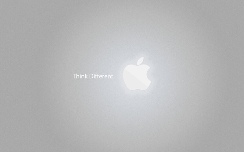 Apple Logo and Slogan — Gray