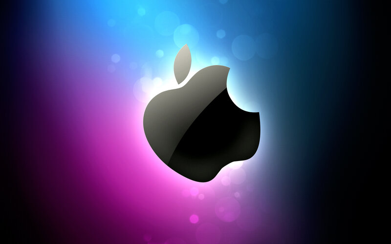 Apple Logo — Blue, Dramatic, Digital Art